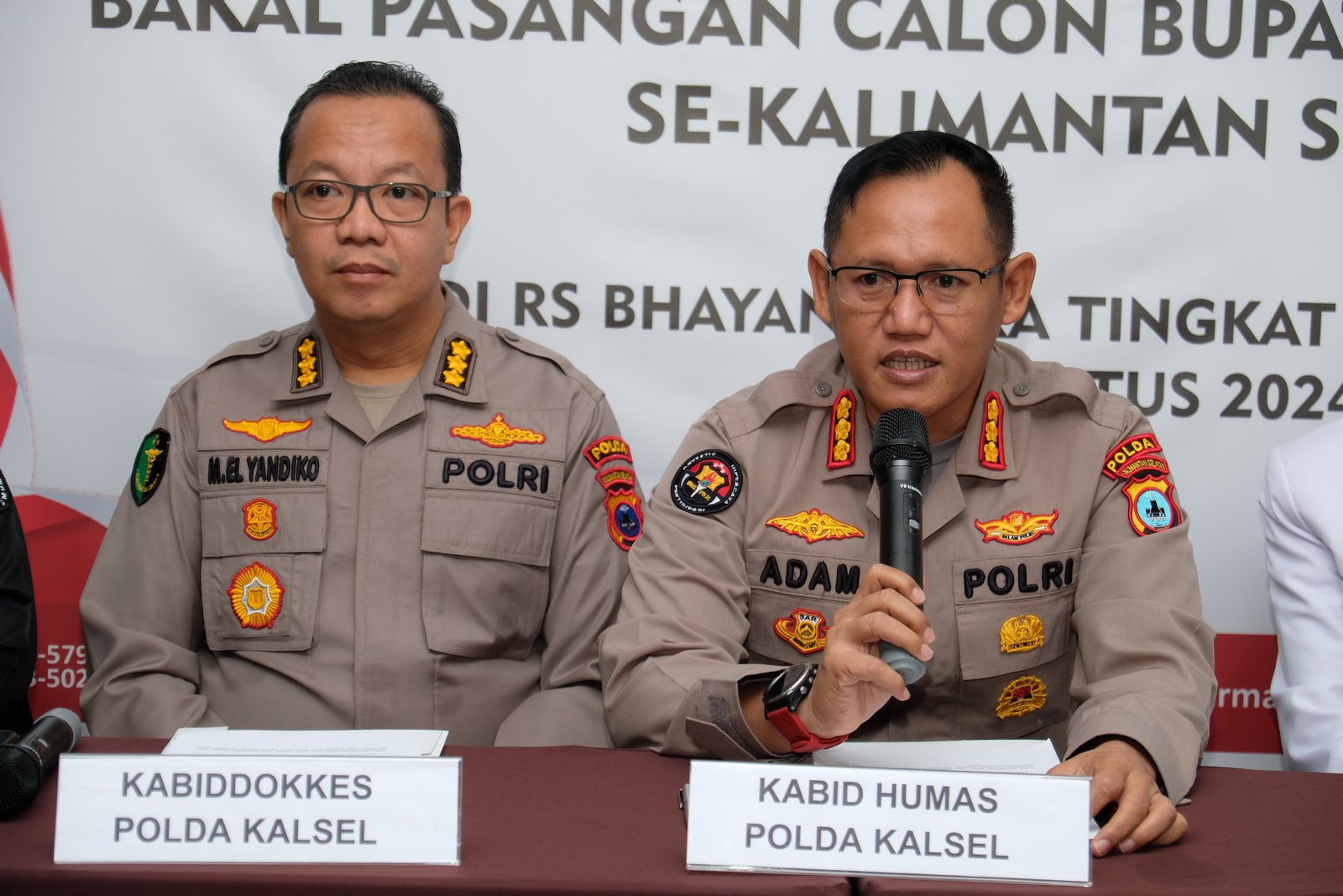 Polda Kalsel Gelar Konpers Pemeriksaan Kesehatan Bakal Paslon Kepala Daerah di RS Bhayangkara